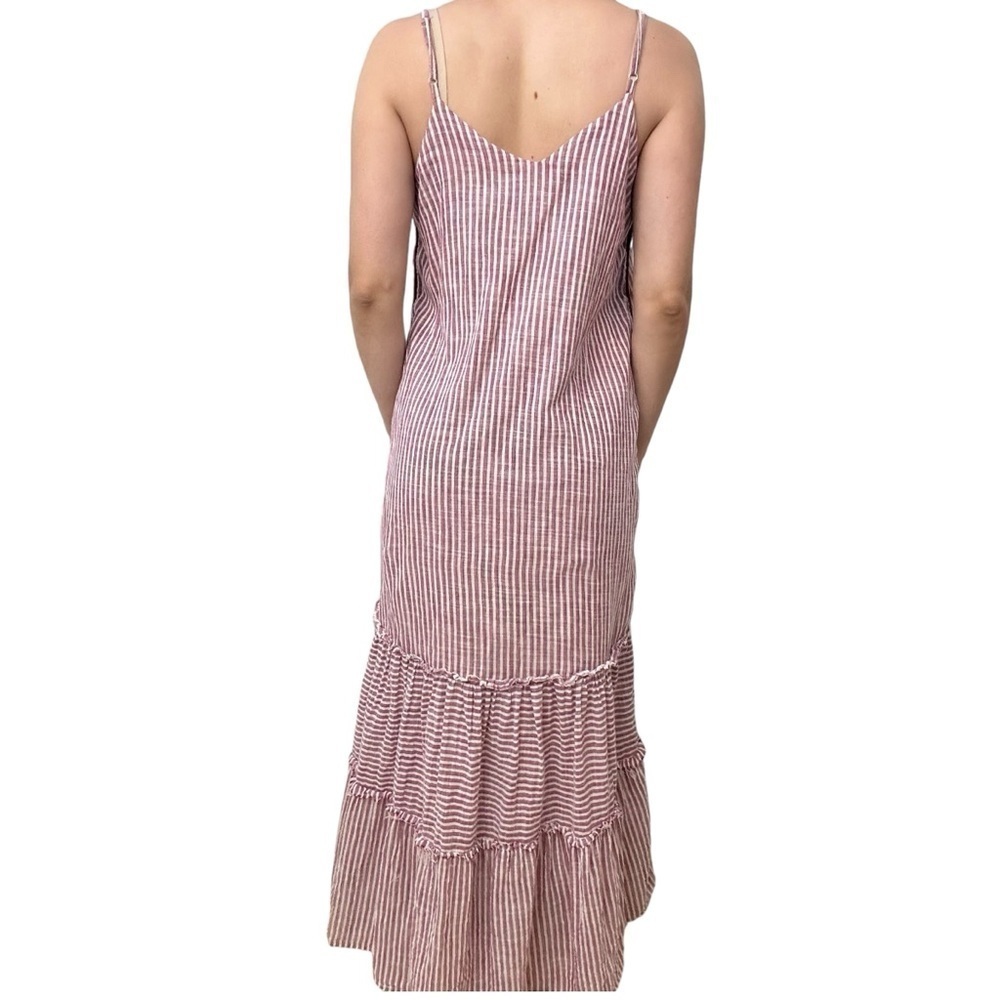 Anthropologie Sundry Maxi Dress Striped Red Button Up Vacation Size 1 Small - Picture 2 of 7